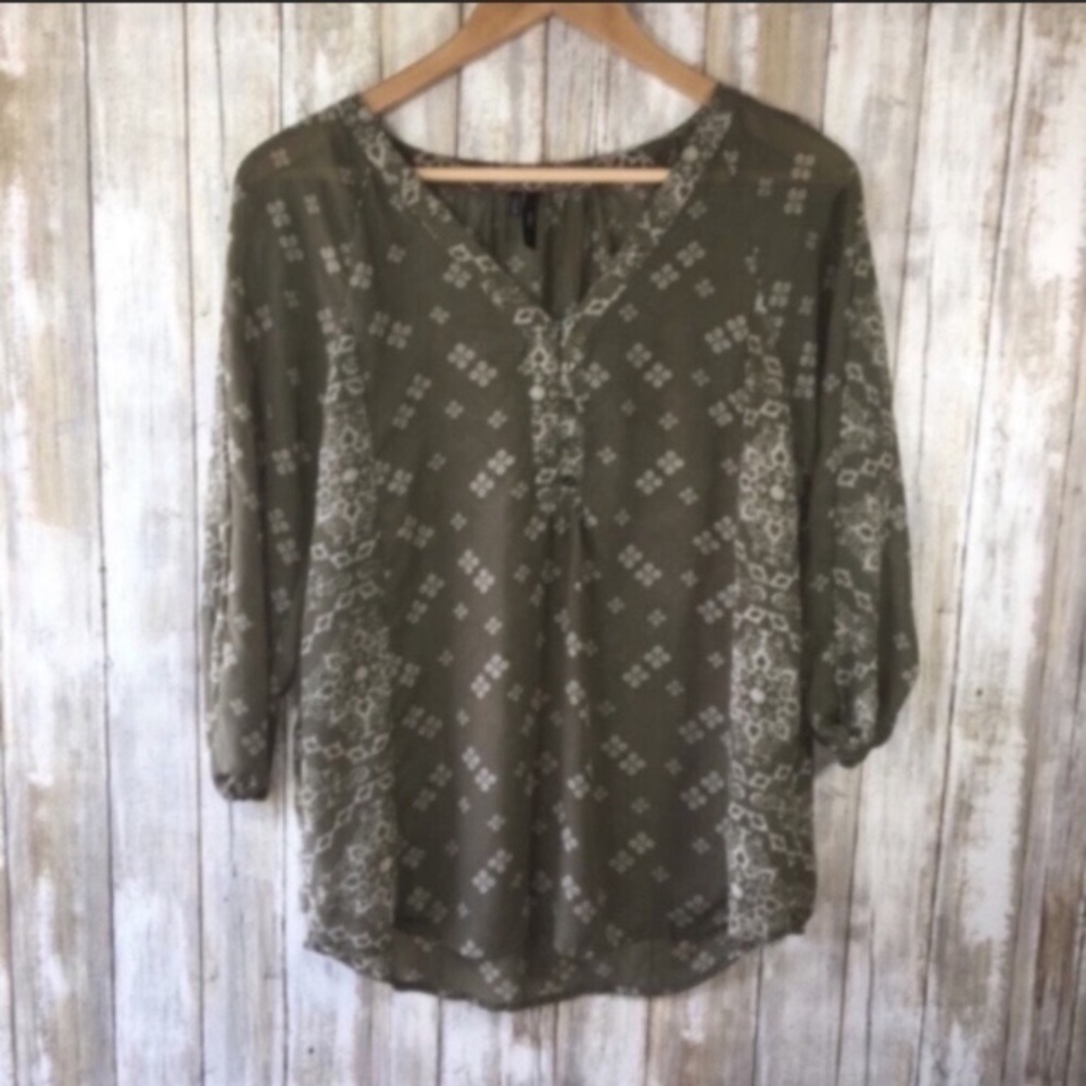 Maurices Green Sheer Floral Blouse - Picture 1 of 4